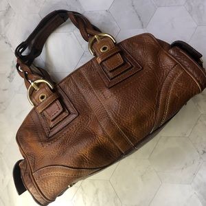 Coach authentic cognac leather satchel purse